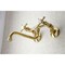 Kingston Brass KS115PB Essex Two Handle Wall Mount Bathroom Faucet, Polished Brass KS115PB - alternate 2